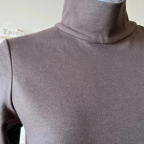 NWT Y2K Alice + Olivia Chocolate Brown Checkered Turtleneck Mini Dress M - Picture 7 of 13